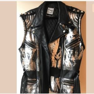 Rag union urban outfitters leather silver vest